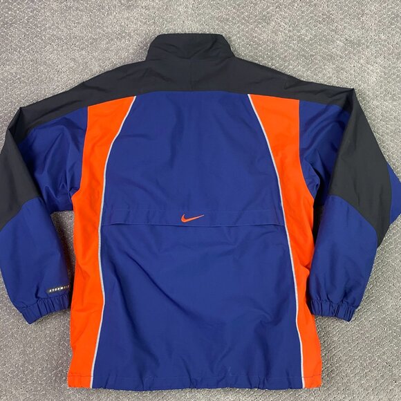 Vintage 90s Nike Storm Fit Running Jacket Mens Medium Weather Blue Orange Vented - Picture 8 of 15